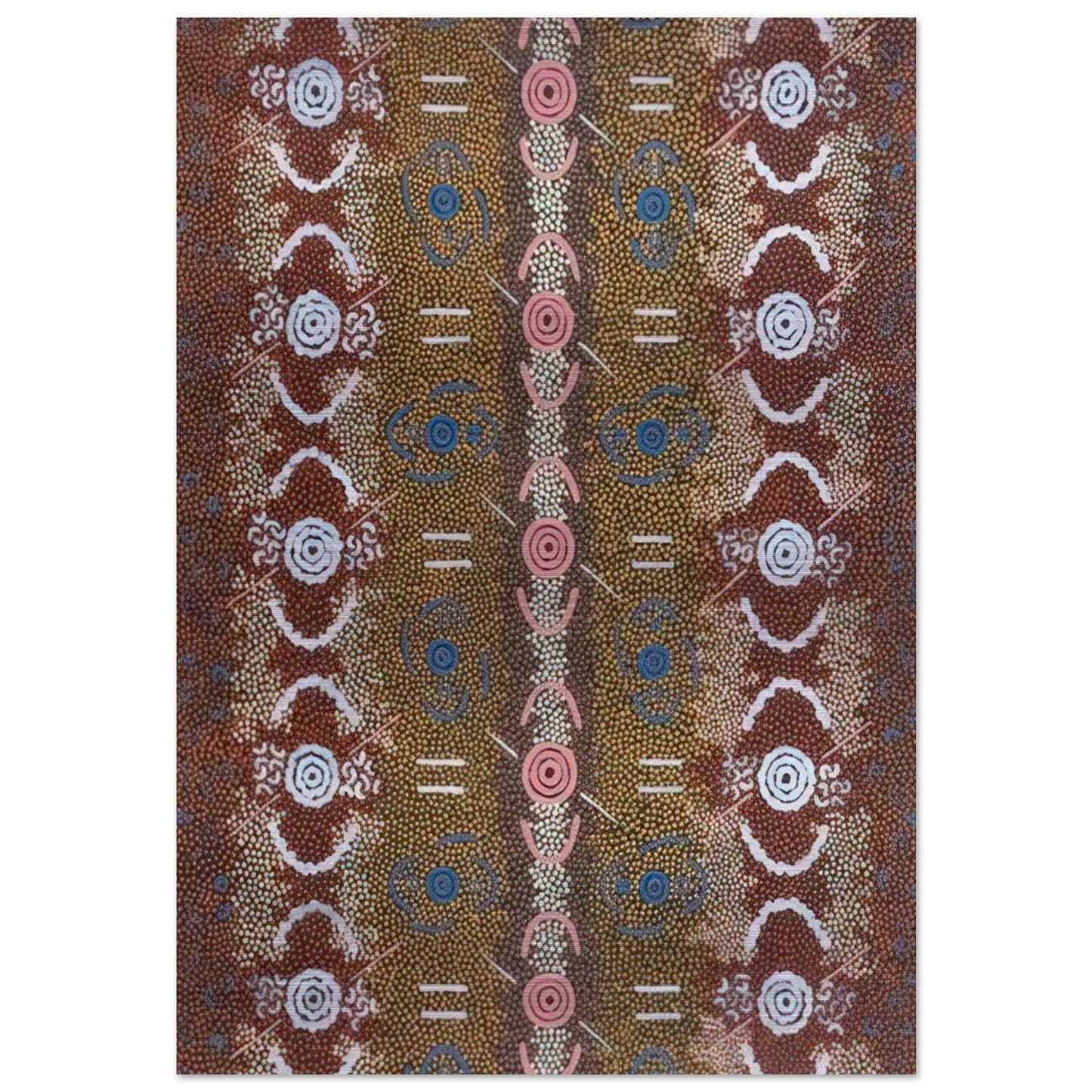Honey Ant Dreaming - 1993 - Clifford Possum Tjapaltjarri Brushed Aluminum Print - 70x100 cm / 28x40 inches | Clifford Possum Tjapaltjarri Aluminum Print | Clifford Possum Tjapaltjarri Prints