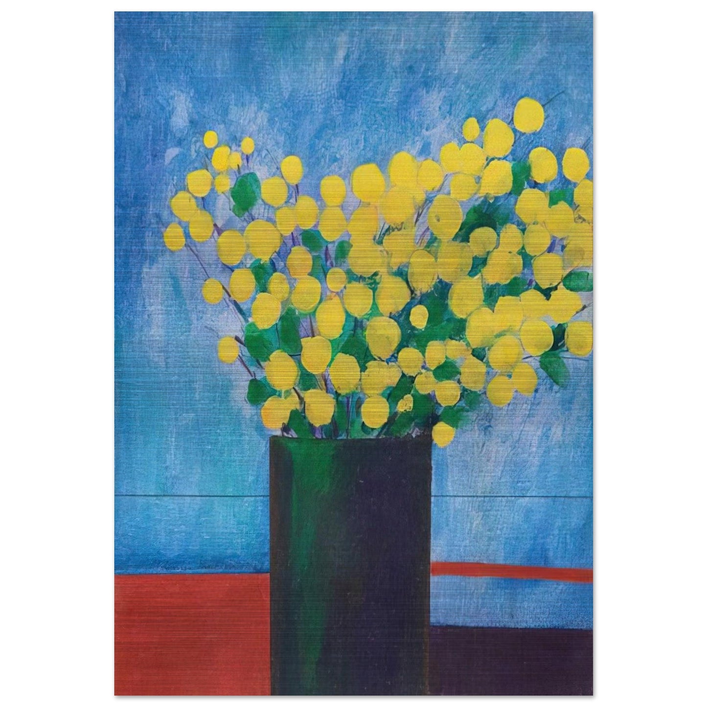 Vase With Flowers - 1968 - Aldemir Martins Brushed Aluminum Print - 70x100 cm / 28x40 inches | Aldemir Martins Aluminum Print | Aldemir Martins Prints