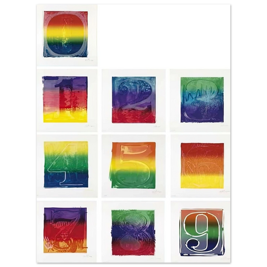 Jasper Johns - COLOR NUMERAL SERIES ULAE 59 68 1969  75x100 cm / 30x40inches Fine Art Poster