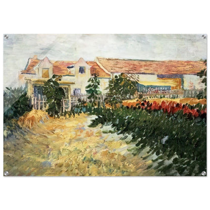 House with sunflowers - Vincent van Gogh Acrylic Print - 70x100 cm / 28x40″ inches