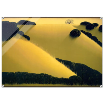 Golden Hills - Eyvind Earle Acrylic Print - 70x100 cm / 28x40″ inches