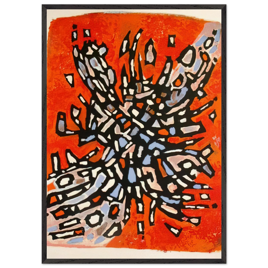 Plate from Les Cantiques Spirituels - 1958 - Alfred Manessier 70x100 cm / 28x40 inches Framed Art Print – Black Wooden Frame