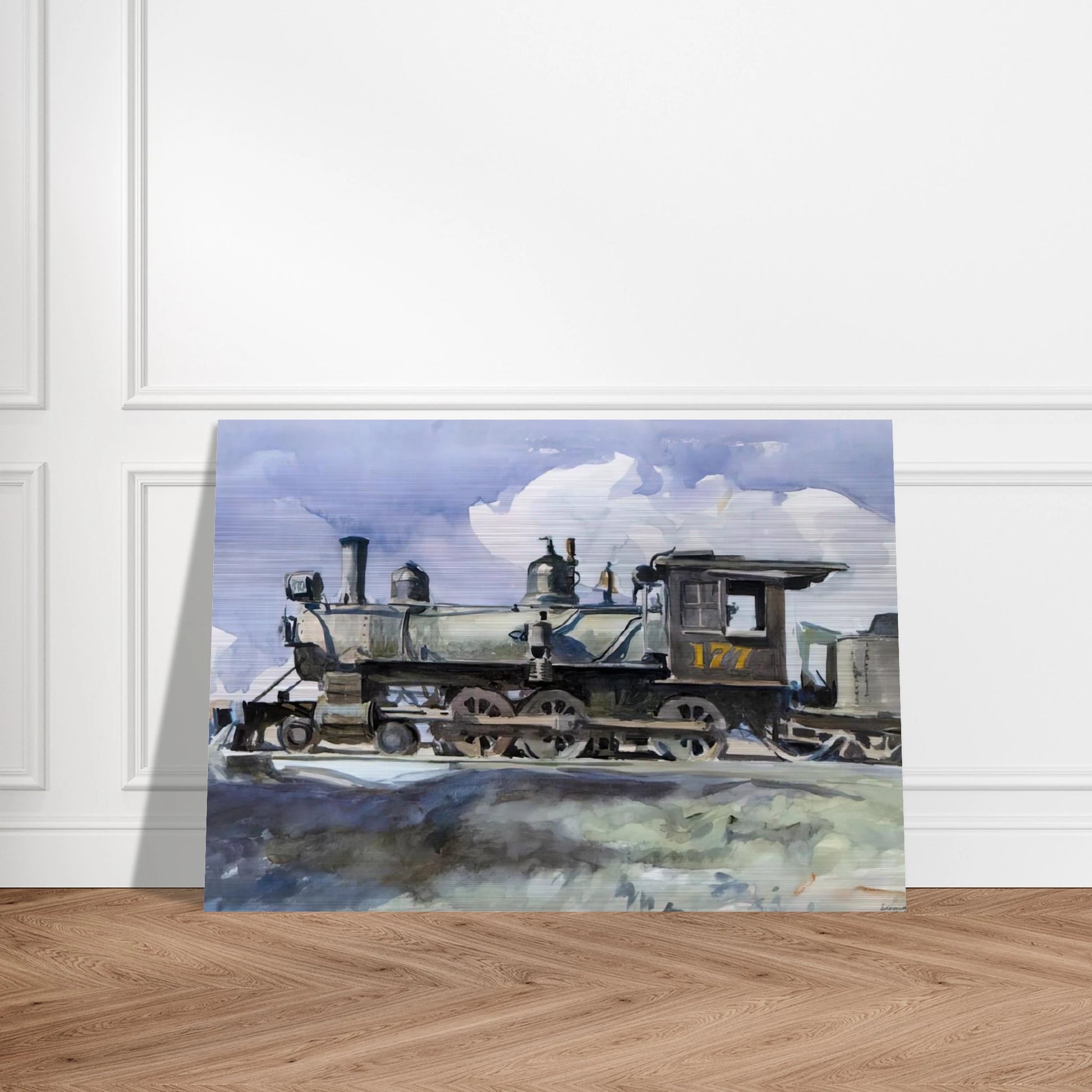 D. and R. G. Locomotive - Edward Hopper Brushed Aluminum Print - 70x100 cm / 28x40 inches | Edward Hopper Aluminum Print | Edward Hopper Prints