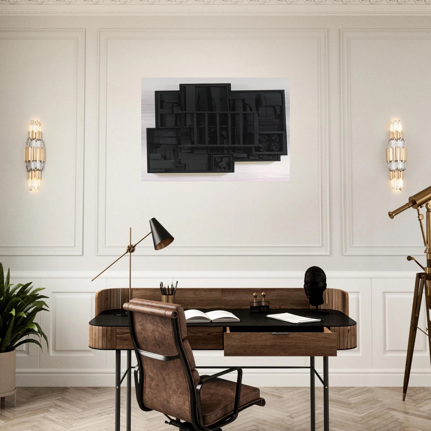 SKY JAG IV 1974 - Louise Nevelson Brushed Aluminum Print - 70x100 cm / 28x40 inches | Louise Nevelson Aluminum Print | Louise Nevelson Prints