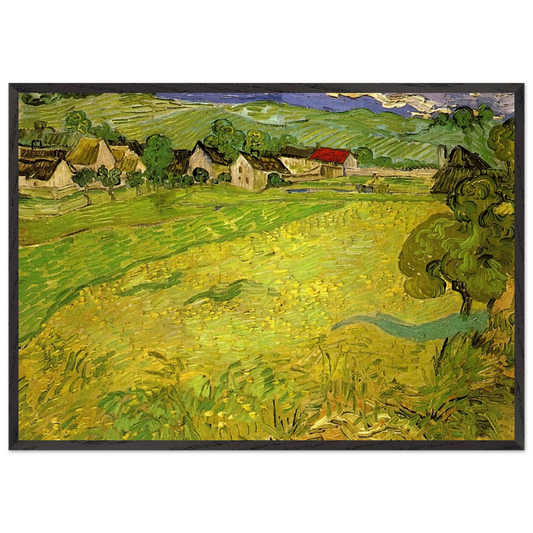 View of Vessenots near Auvers - Vincent van Gogh 70x100 cm / 28x40 inches Framed Art Print – Black Wooden Frame