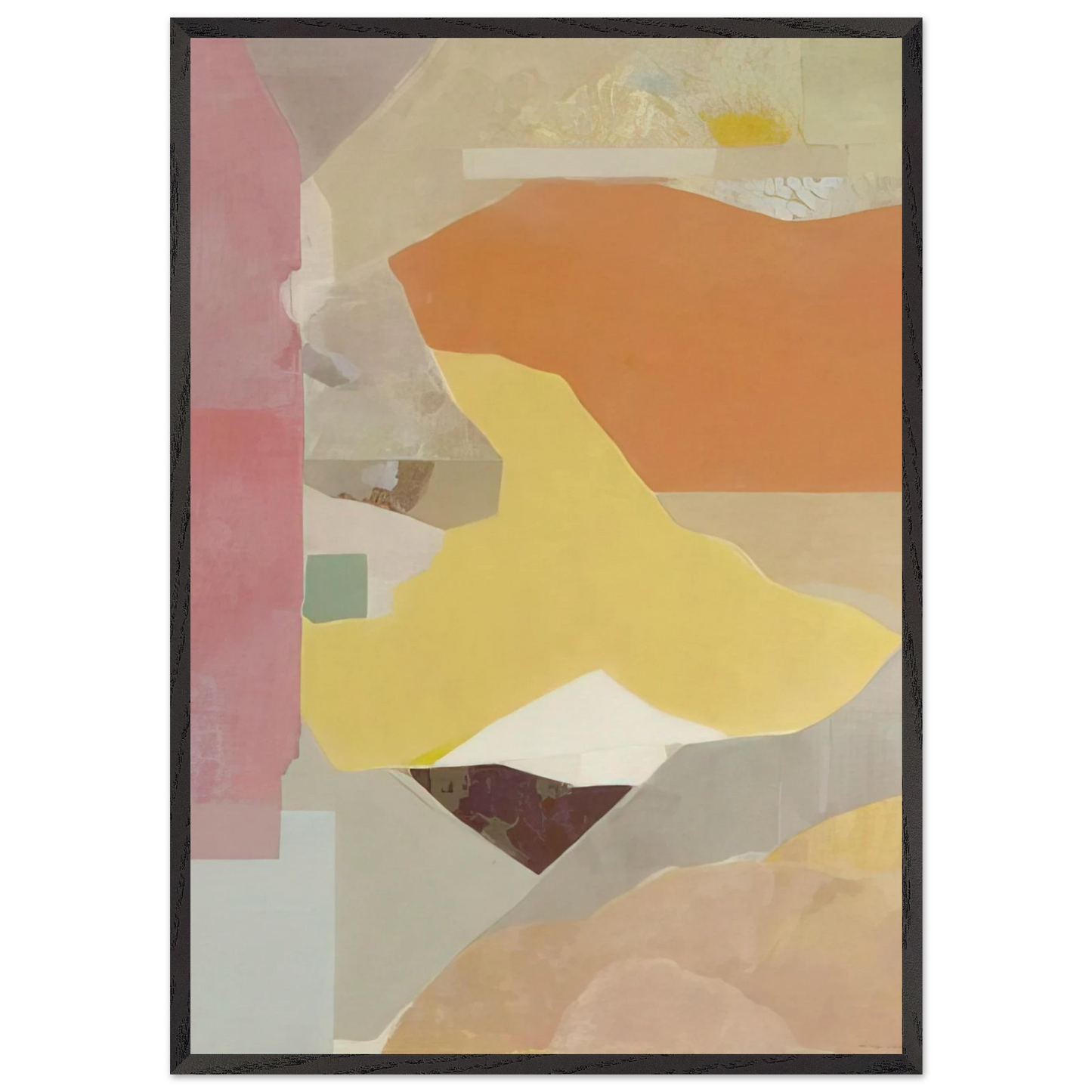 Red and Orange - 1968 - Kenzo Okada 70x100 cm / 28x40 inches Framed Art Print – Black Wooden Frame