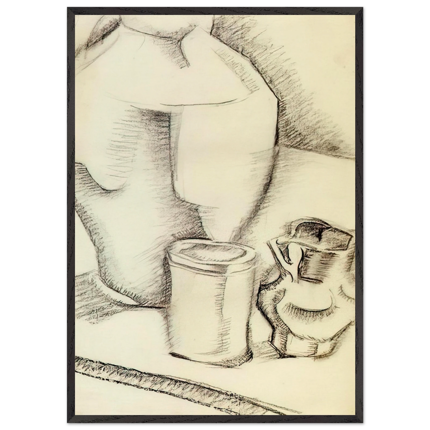 STILL LIFE WITH GOBLET - Juan Gris 70x100 cm / 28x40 inches Framed Art Print – Black Wooden Frame