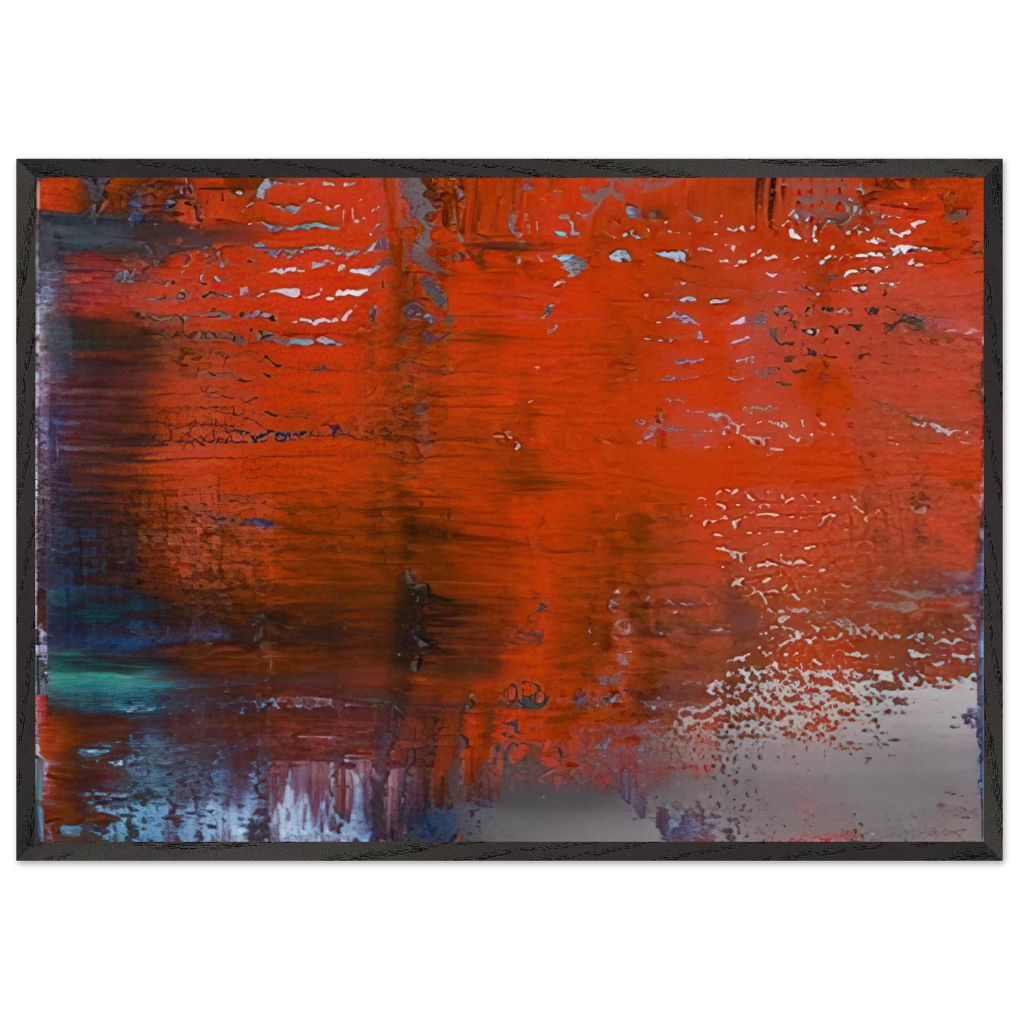 ABSTRACT PAINTING 805 4 - Gerhard Richter 70x100 cm / 28x40 inches Framed Art Print – Black Wooden Frame