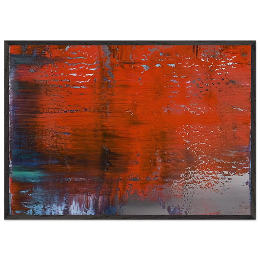 ABSTRACT PAINTING 805 4 - Gerhard Richter 70x100 cm / 28x40 inches Framed Art Print – Black Wooden Frame