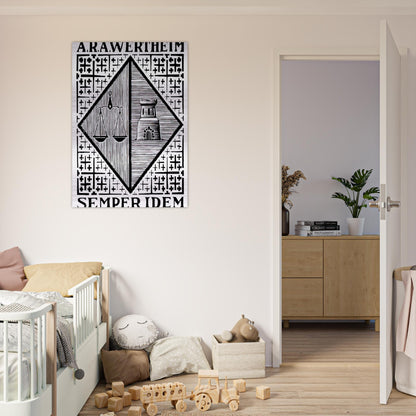 BOOKPLATE A R A WERTHEIM - MC Escher Brushed Aluminum Print - 70x100 cm / 28x40 inches | MC Escher Aluminum Print | MC Escher Prints