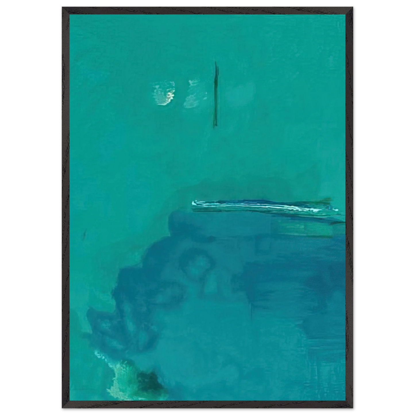 Helen Frankenthaler - Contentment Island - 2004 Wall art - 70x100 cm / 28x40 inches - Premium Wooden Framed Poster With Fine Art Paper-canvas - White frame