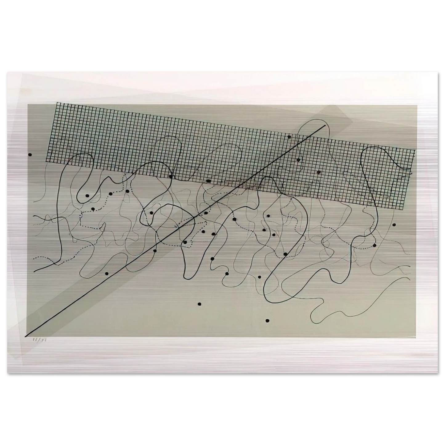 Fontana Mix Light Grey - 1981 - John Cage Brushed Aluminum Print - 70x100 cm / 28x40 inches | John Cage Aluminum Print | John Cage Prints