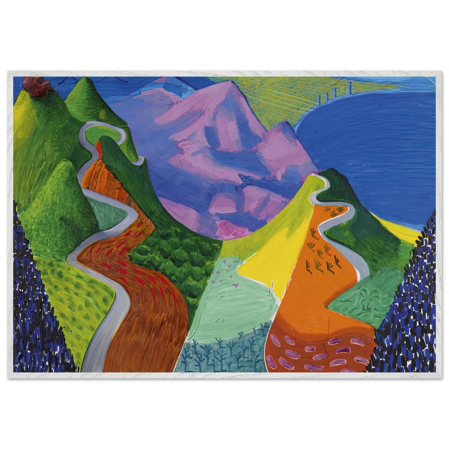 David Hockney - David Hockney Wall art - A1 (59.4 x 84.1  cm) - Premium Wooden Framed Poster With Fine Art Paper-canvas - Black frame