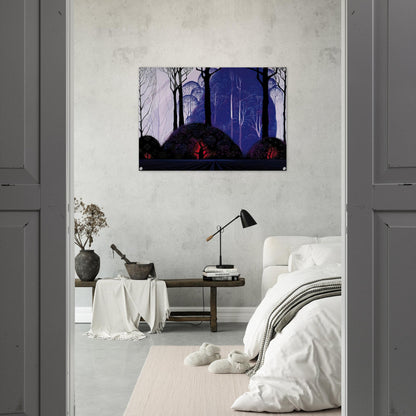 Purple Eucalyptus - Eyvind Earle Acrylic Print - 70x100 cm / 28x40″ inches | Eyvind Earle Wall Art | Eyvind Earle Prints