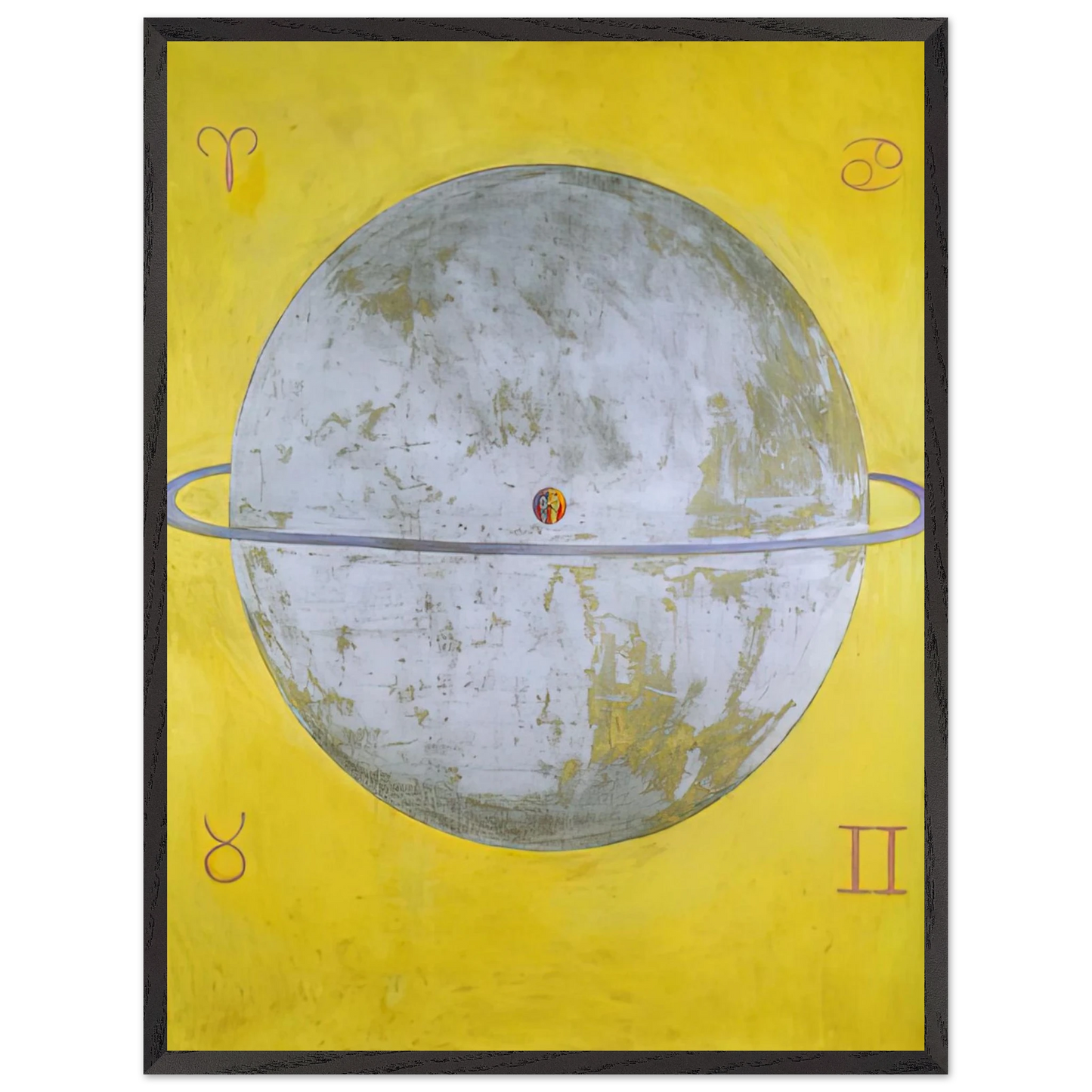 Hilma af Klint - THE DOVE NR 12 1915 Wall art - 28x43  cm / XL (11x17 inches) - Premium Wooden Framed Poster With Fine Art Paper-canvas - Black frame