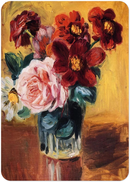 Flowers in a Vase By Pierre-Auguste Renoir Pack of 10 Post Cards | Pierre-Auguste Renoir Post Cards | A6 (10.5 x 14.8 cm) - 4.1 x 5.8 inches