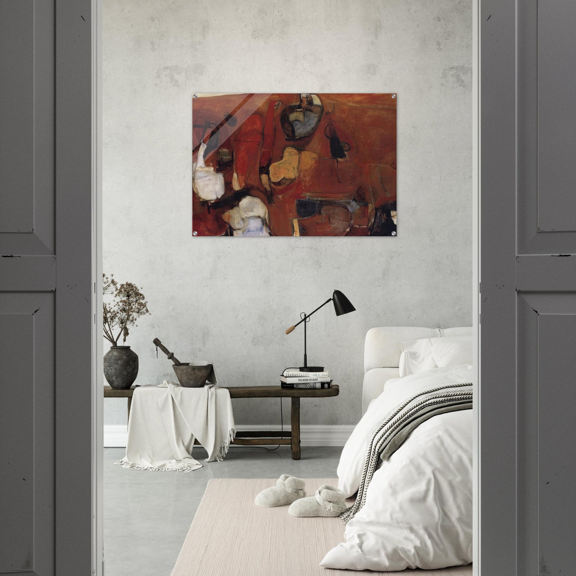 Untitled Red Painting - 1960 - Brett Whiteley Acrylic Print - 70x100 cm / 28x40″ inches | Brett Whiteley Wall Art | Brett Whiteley Prints