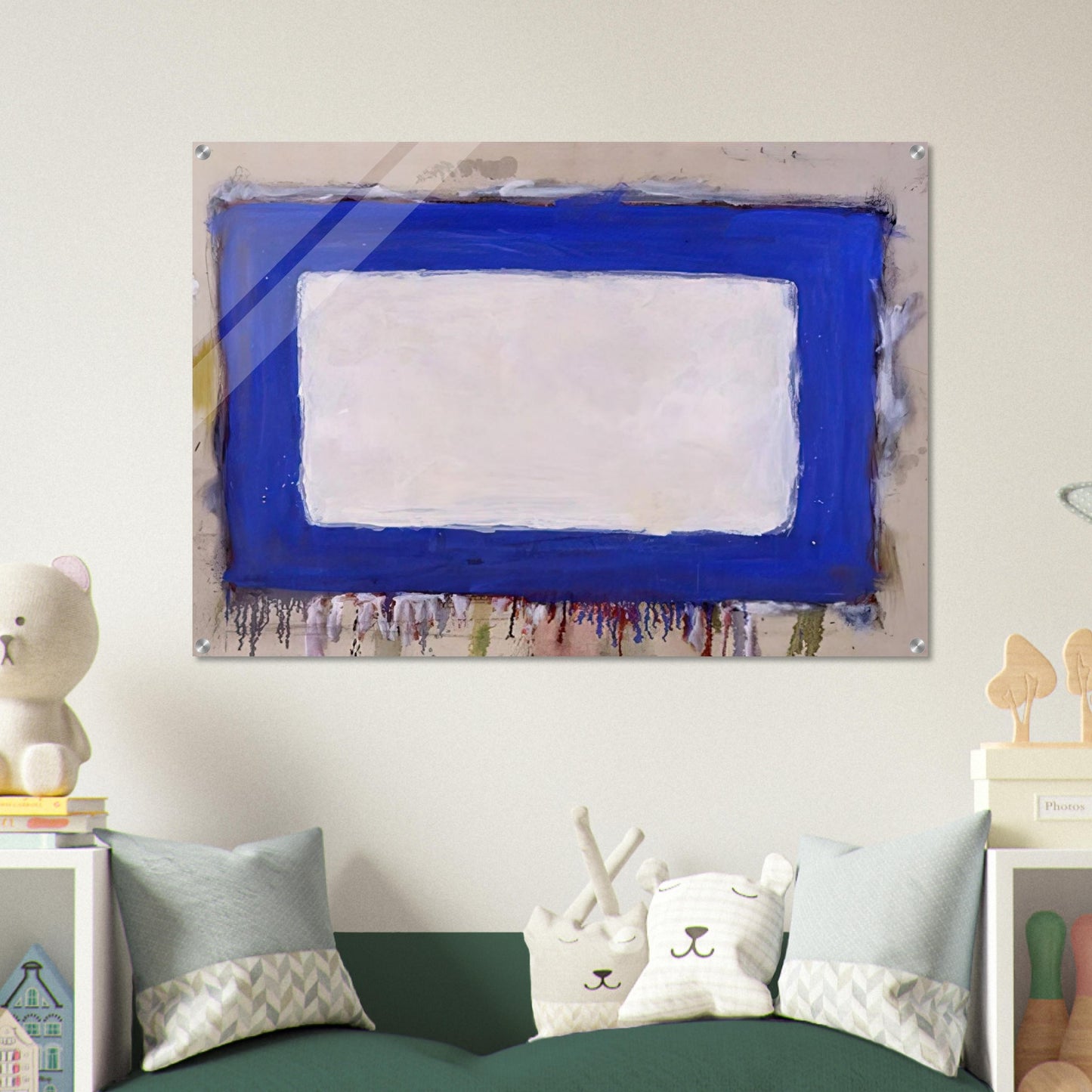 Blue Rectangle II - 1958 - Gene Davis Acrylic Print - 70x100 cm / 28x40″ inches | Gene Davis Wall Art | Gene Davis Prints
