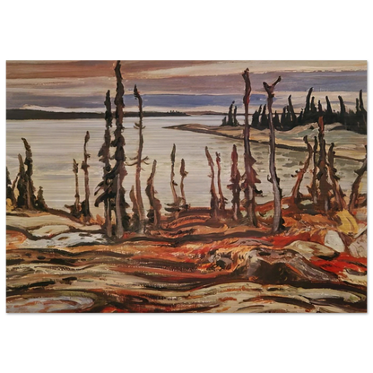 Wilderness, Deese Bay - Art Nouveau Modern - A.Y. Jackson Brushed Aluminum Print - 70x100 cm / 28x40 inches | A.Y. Jackson Aluminum Print | A.Y. Jackson Prints