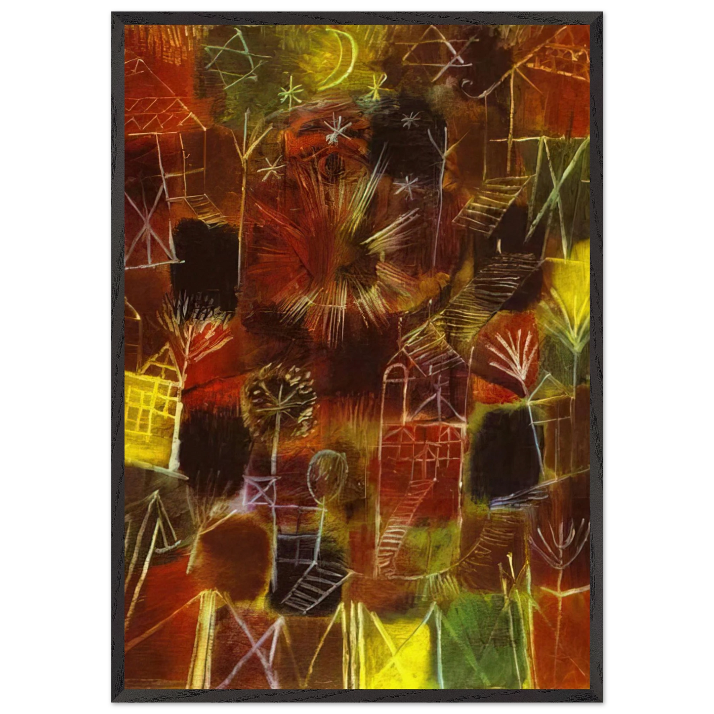 COSMIC COMPOSITION 1919 - Paul Klee 70x100 cm / 28x40 inches Framed Art Print – Black Wooden Frame