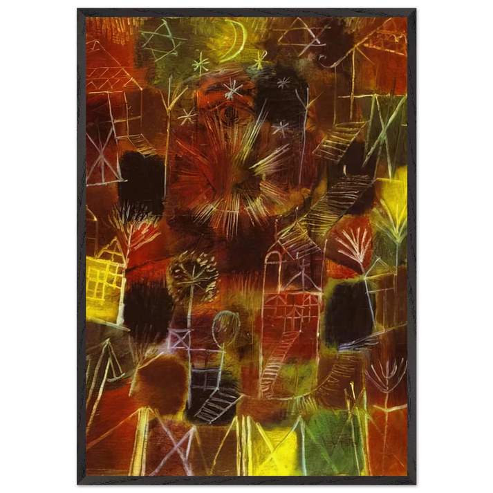 COSMIC COMPOSITION 1919 - Paul Klee 70x100 cm / 28x40 inches Framed Art Print – Black Wooden Frame