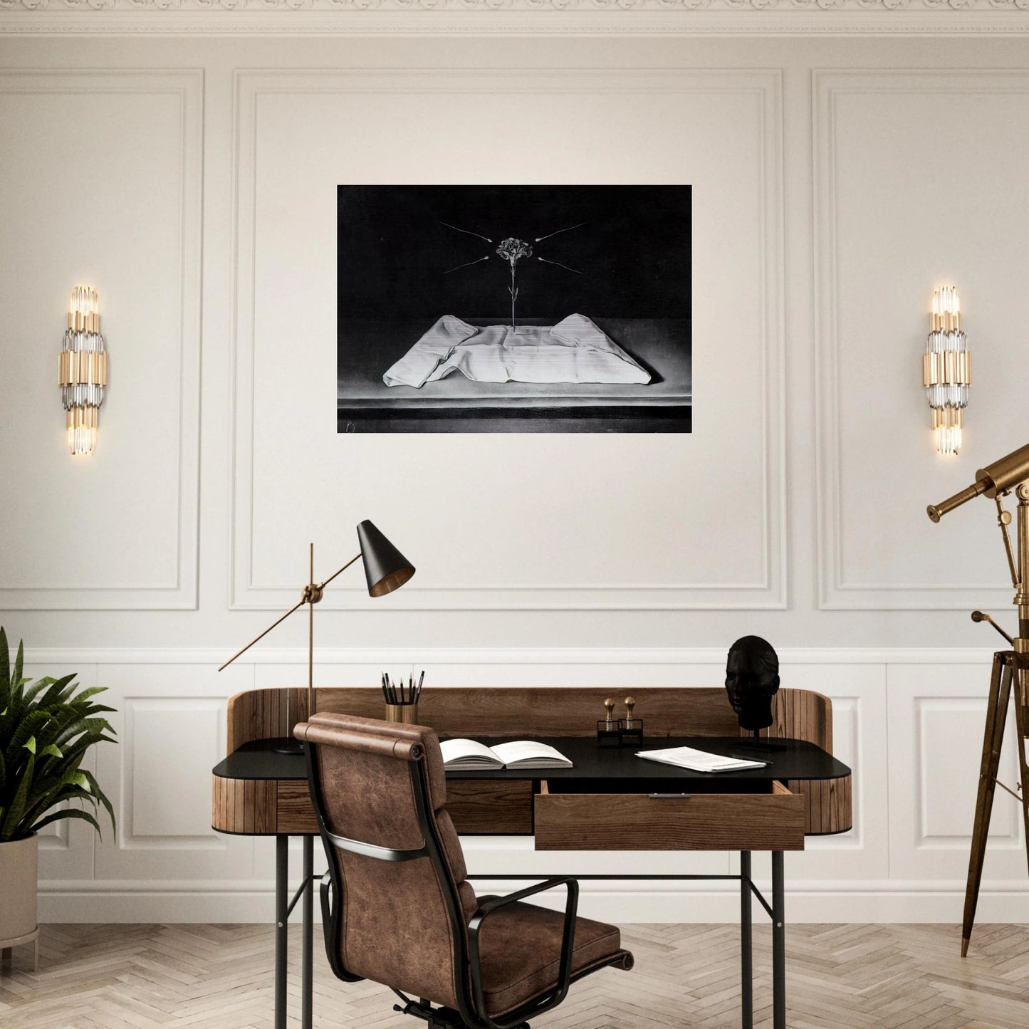 MYSTICAL CARNATION 1951 - Salvador Dali Brushed Aluminum Print - 70x100 cm / 28x40 inches | Salvador Dali Aluminum Print | Salvador Dali Prints