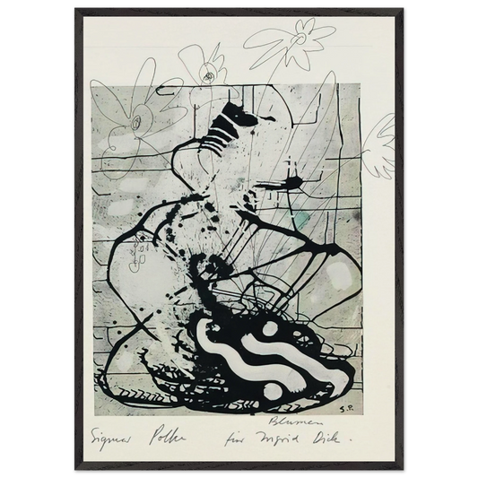 BLUMEN 1985 - Sigmar Polke 70x100 cm / 28x40 inches Framed Art Print – Black Wooden Frame