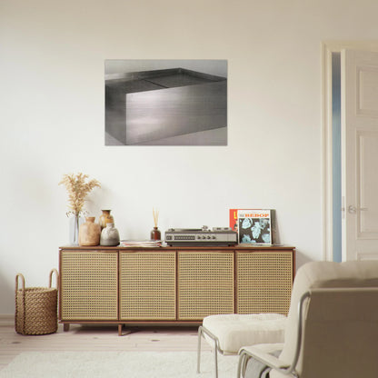 Untitled Double Coffee Table - 1971 - Donald Judd Brushed Aluminum Print - 70x100 cm / 28x40 inches | Donald Judd Aluminum Print | Donald Judd Prints
