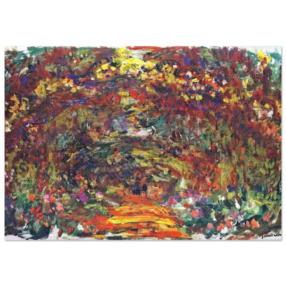 Path under the Rose Trellises, Giverny - claude monet Brushed Aluminum Print - 70x100 cm / 28x40 inches | claude monet Aluminum Print | claude monet Prints