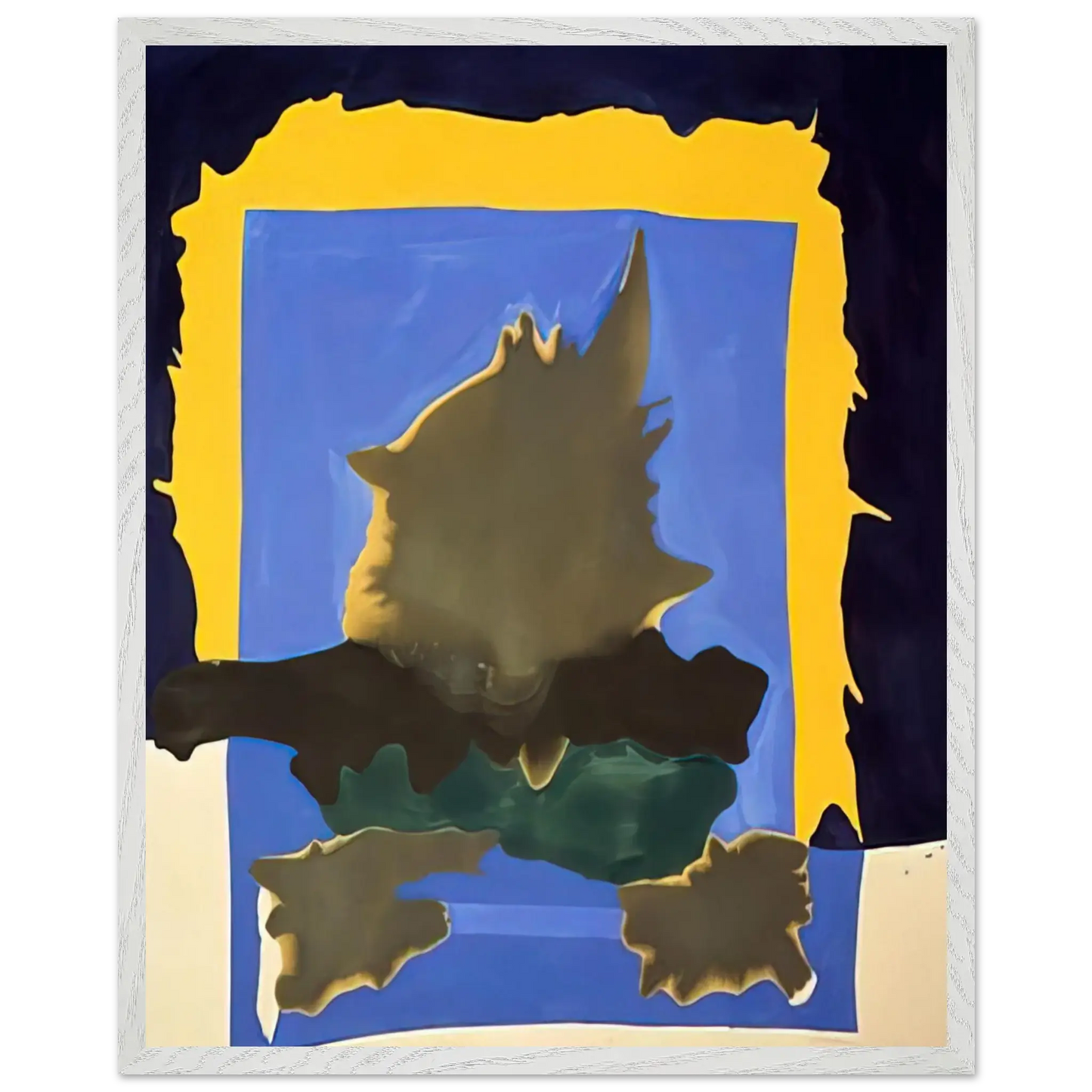 Helen Frankenthaler - Interior Landscape - 1964 Wall art - 28x43  cm / XL (11x17 Inches) - Premium Wooden Framed Poster With Fine Art Paper - Black frame