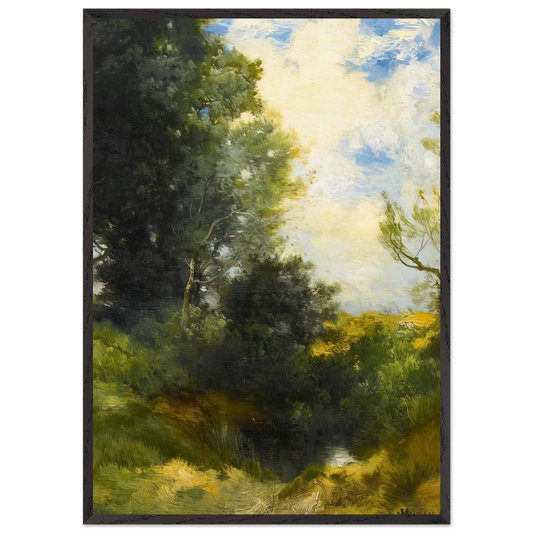 A Path Through the Woods - Thomas Moran 70x100 cm / 28x40 inches Framed Art Print – Black Wooden Frame