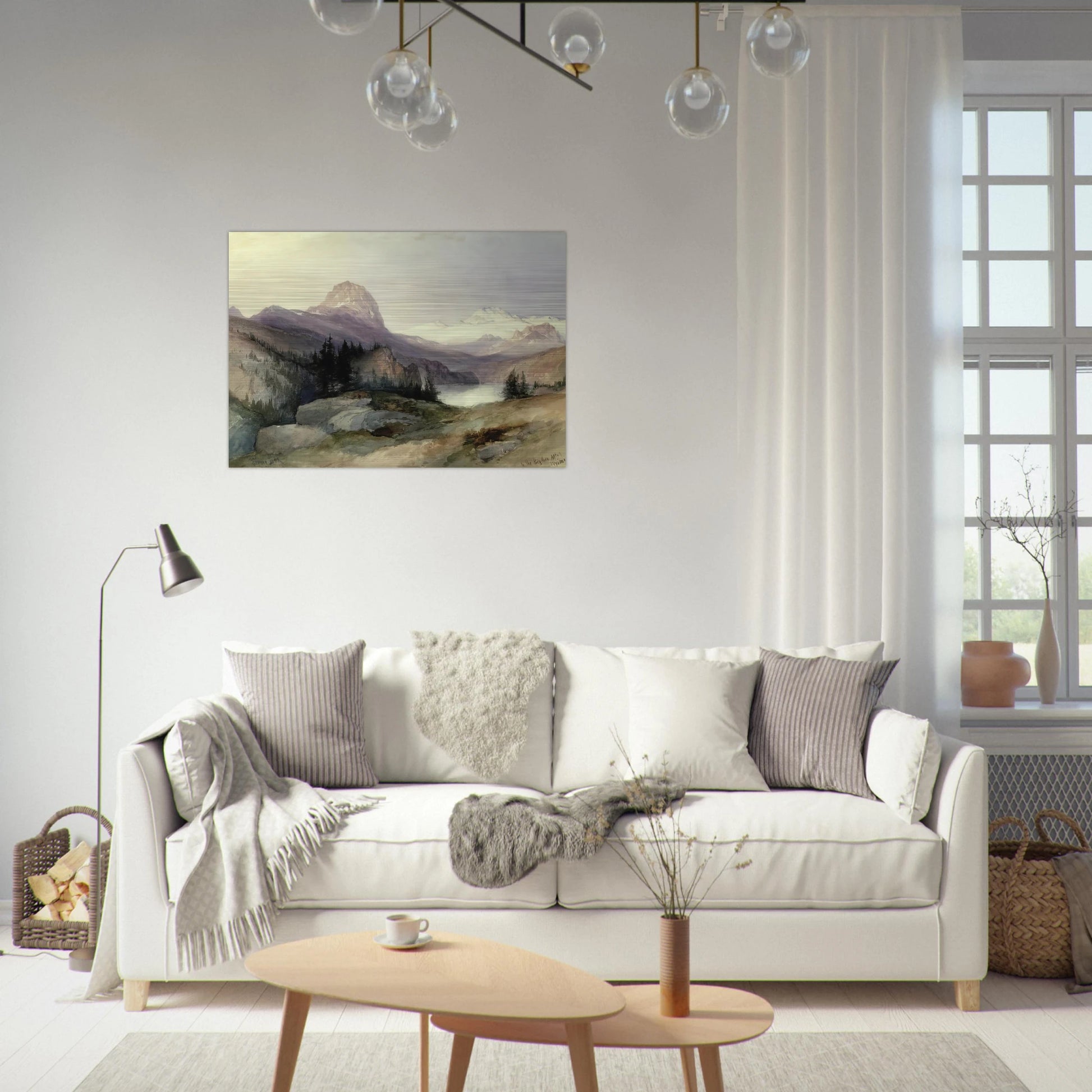 In the Bighorn Mountains - Thomas Moran Brushed Aluminum Print - 70x100 cm / 28x40 inches | Thomas Moran Aluminum Print | Thomas Moran Prints