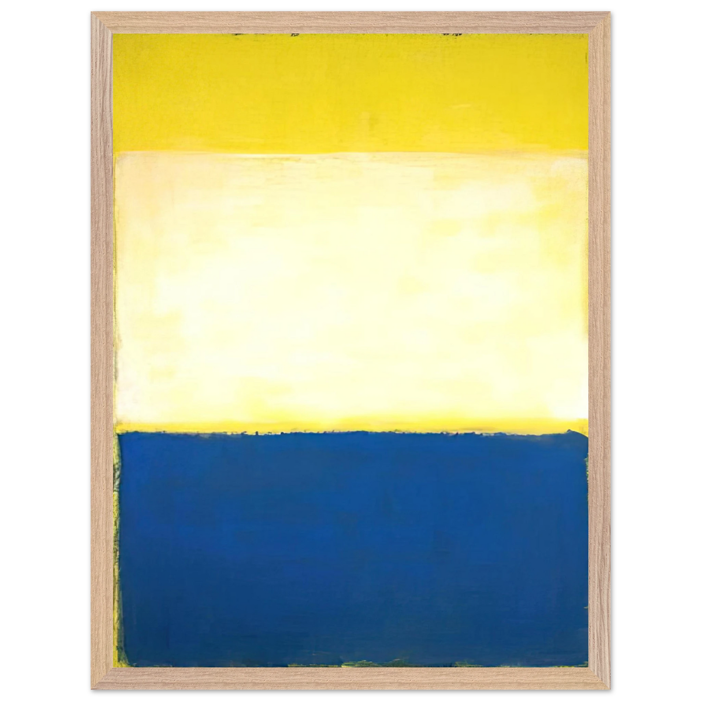 Mark Rothko - No. 6 Yellow, White, Blue Over Yellow on Gray - 1954 Wall Art - 30x40 cm / 12x16 inches - Premium Wooden Framed Poster With Fine Art Paper-canvas - White frame