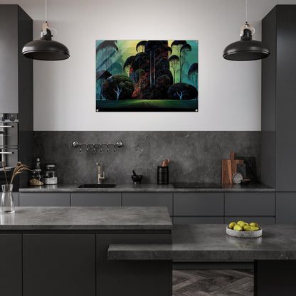 Mendacino - Eyvind Earle Acrylic Print - 70x100 cm / 28x40″ inches