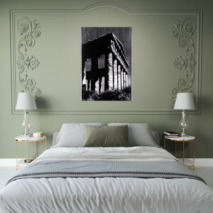TEMPLE OF SEGESTE SICILY - MC Escher Brushed Aluminum Print - 70x100 cm / 28x40 inches | MC Escher Aluminum Print | MC Escher Prints
