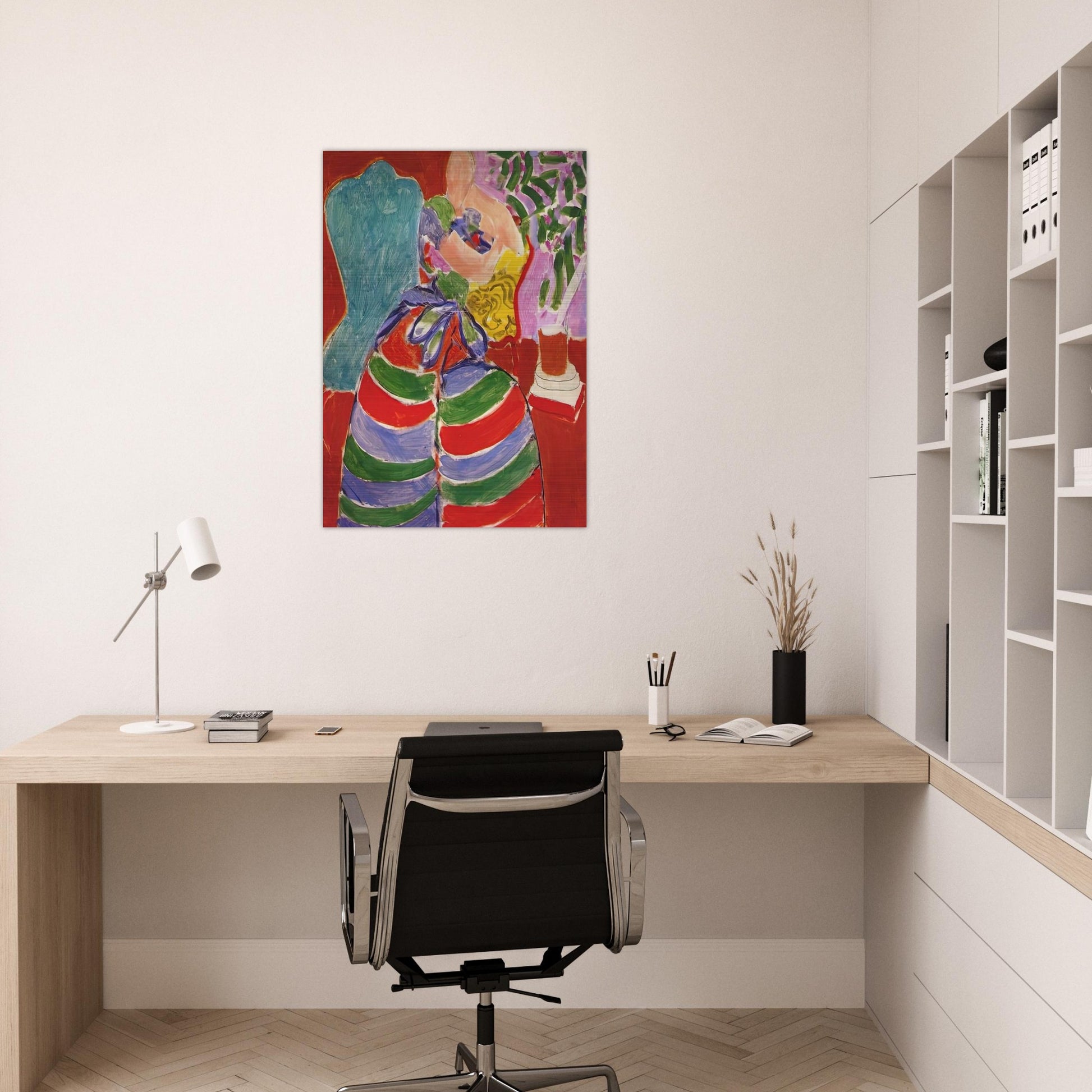 THE STRIPED DRESS 1938 - Henri Matisse Brushed Aluminum Print - 70x100 cm / 28x40 inches | Henri Matisse Aluminum Print | Henri Matisse Prints