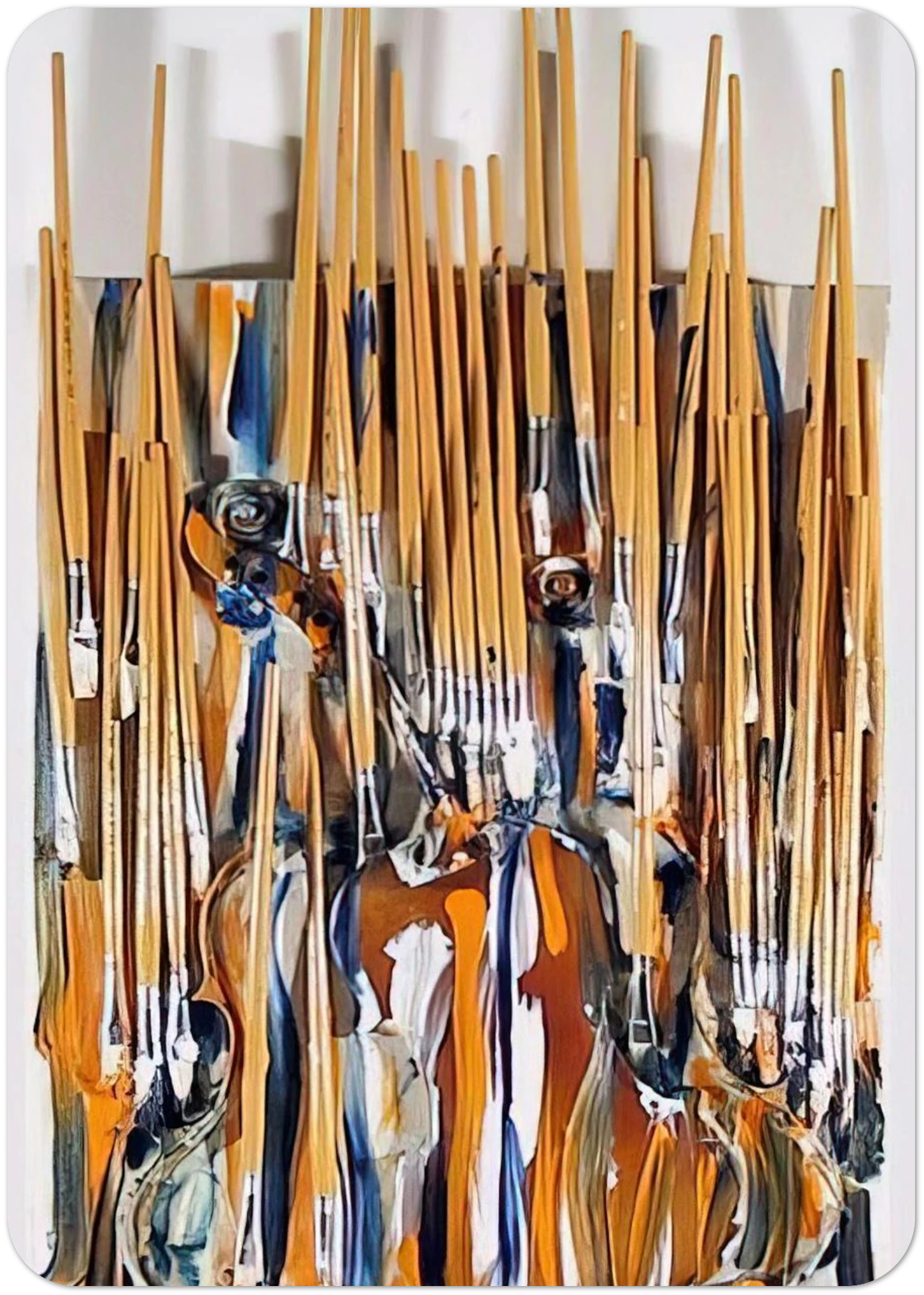Paintbrushes  Violin - II - 1980 By Arman Pack of 10 Post Cards | Arman Post Cards | A6 (10.5 x 14.8 cm) - 4.1 x 5.8 inches