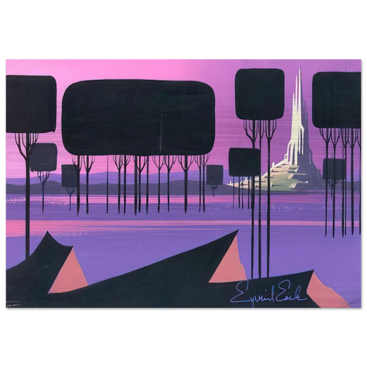 Sleeping Beauty - Eyvind Earle Brushed Aluminum Print - 70x100 cm / 28x40 inches | Eyvind Earle Aluminum Print | Eyvind Earle Prints