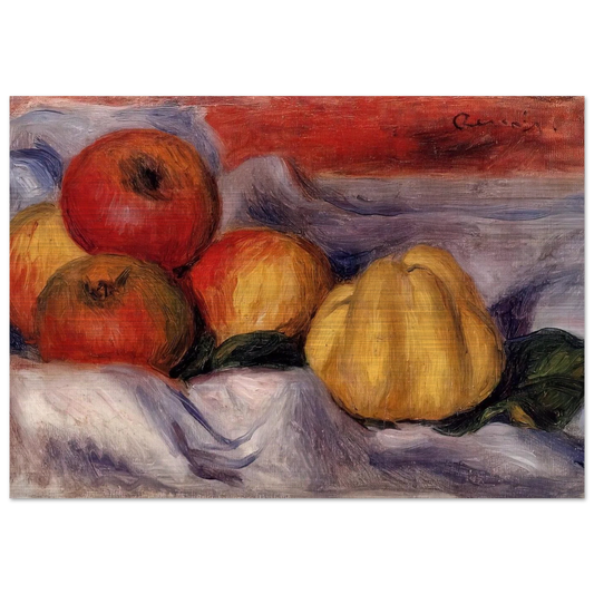 Still Life with Apples - Pierre-Auguste Renoir Brushed Aluminum Print - 70x100 cm / 28x40 inches | Pierre-Auguste Renoir Aluminum Print | Pierre-Auguste Renoir Prints