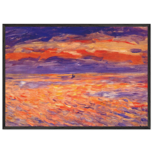 Sunset at Sea N2 - Pierre-Auguste Renoir 70x100 cm / 28x40 inches Framed Art Print – Black Wooden Frame