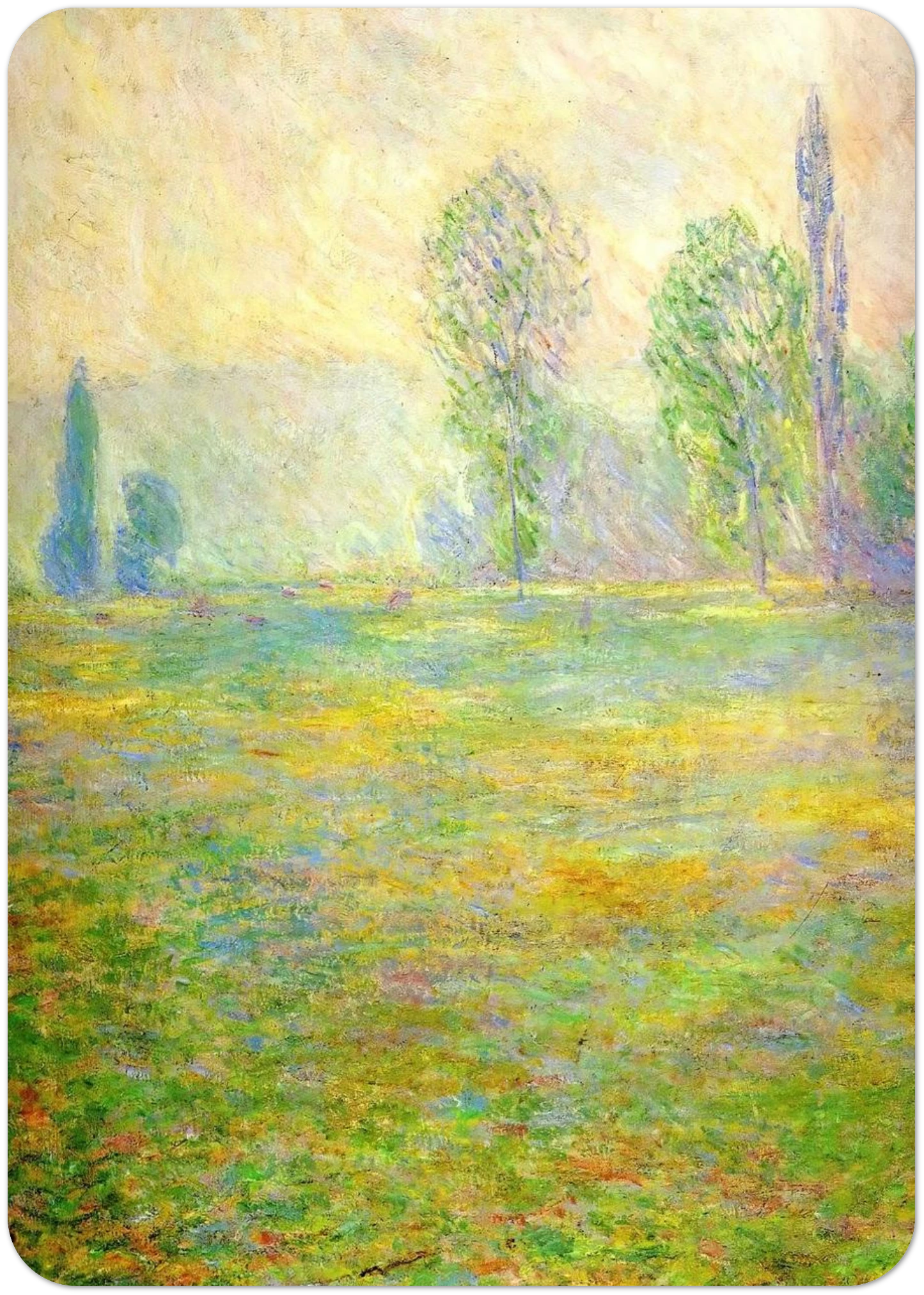 Meadows in Giverny By claude monet Pack of 10 Post Cards | claude monet Post Cards | A6 (10.5 x 14.8 cm) - 4.1 x 5.8 inches