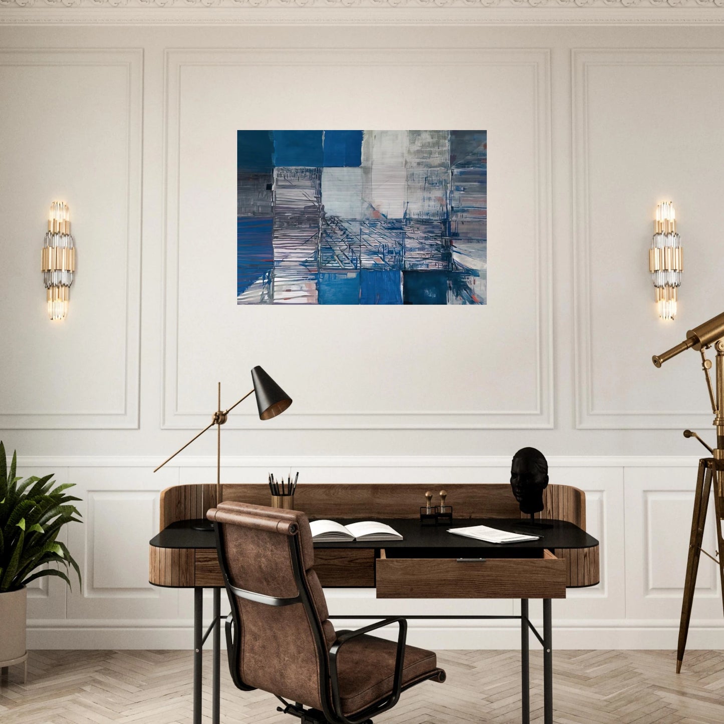 Dislocation du labyrinthe - Tachisme - Maria Helena Vieira da Silva Brushed Aluminum Print - 70x100 cm / 28x40 inches | Maria Helena Vieira da Silva Aluminum Print | Maria Helena Vieira da Silva Prints