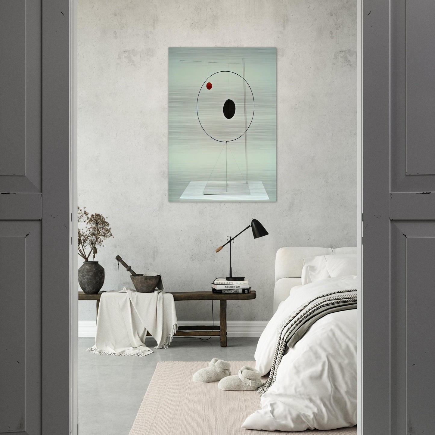 OBJECT WITH RED BALL 1931 - Alexander Calder Brushed Aluminum Print - 70x100 cm / 28x40 inches | Alexander Calder Aluminum Print | Alexander Calder Prints