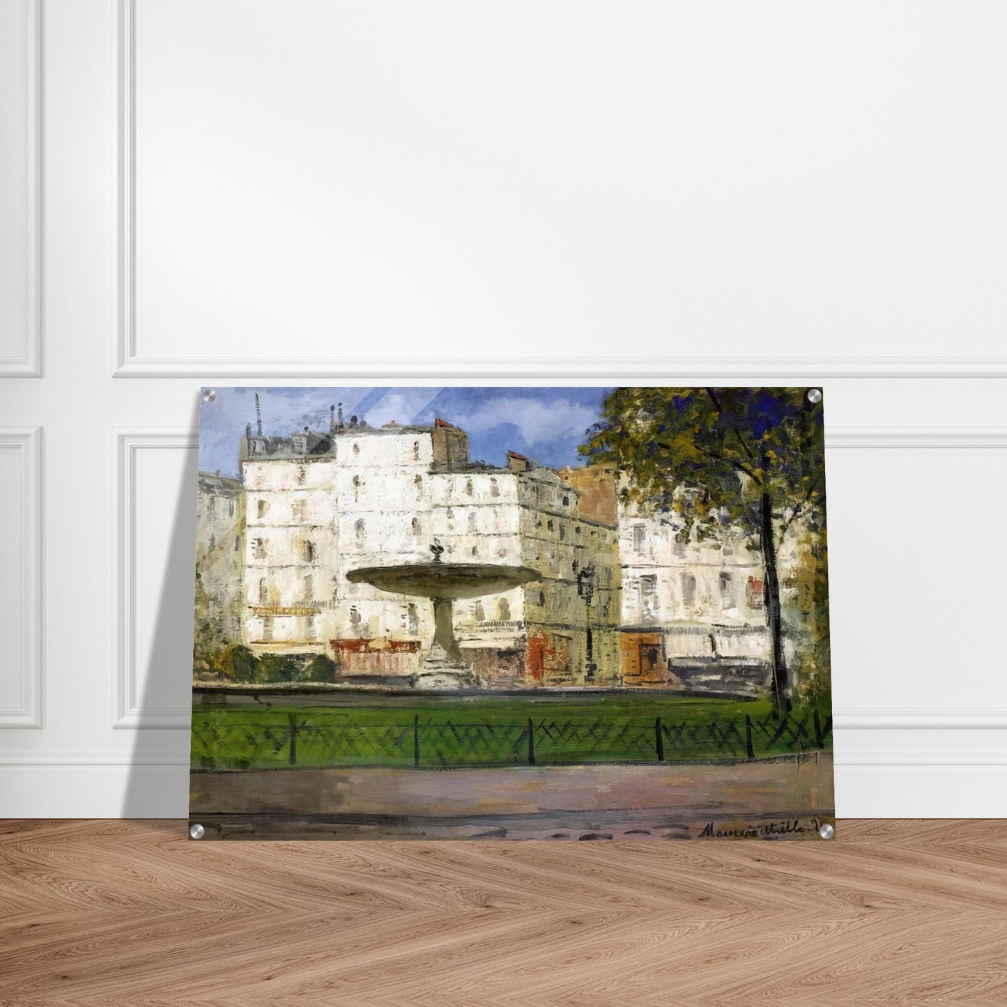 PLACE PIGALLE - Maurice Utrillo Acrylic Print - 70x100 cm / 28x40″ inches | Maurice Utrillo Wall Art | Maurice Utrillo Prints