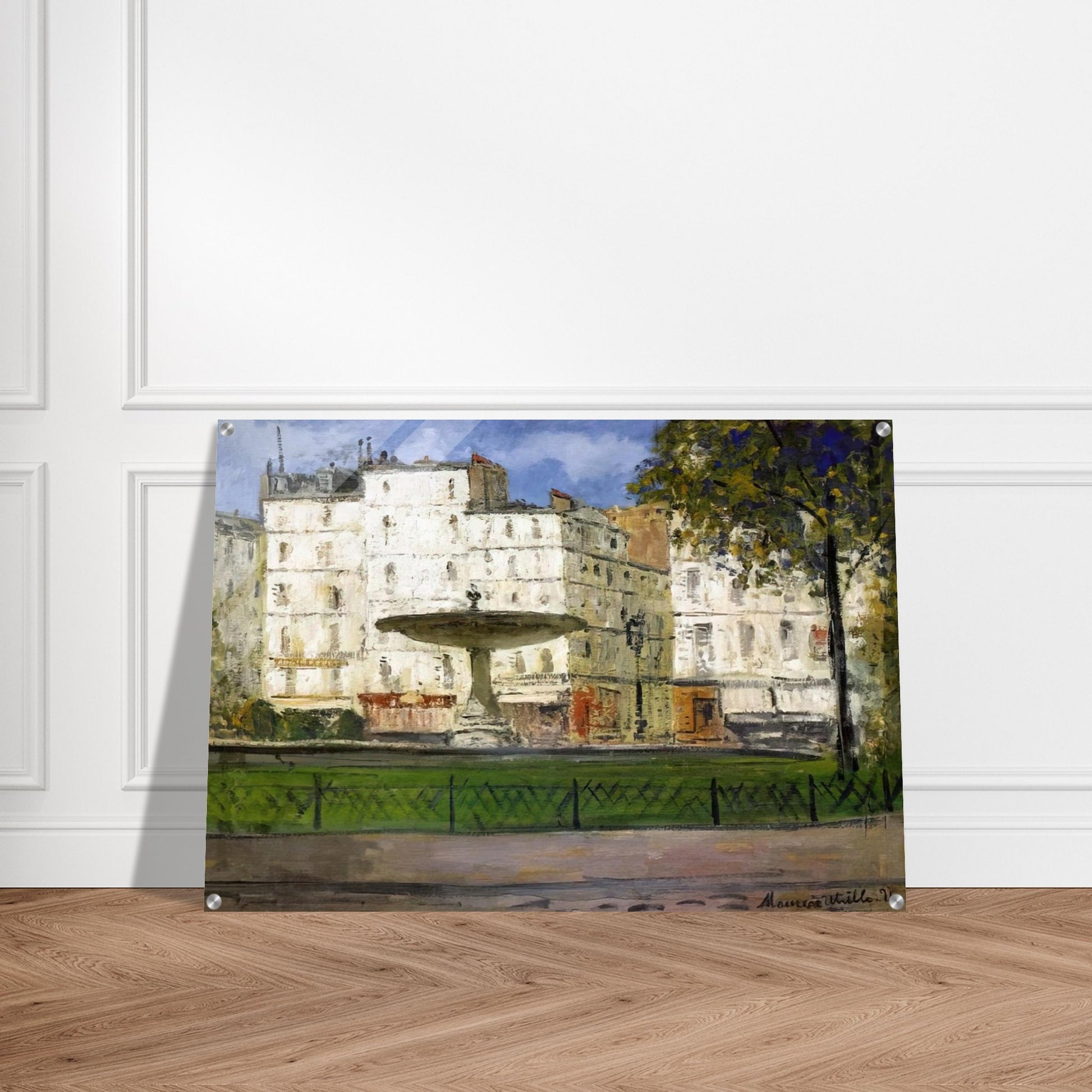 PLACE PIGALLE - Maurice Utrillo Acrylic Print - 70x100 cm / 28x40″ inches | Maurice Utrillo Wall Art | Maurice Utrillo Prints