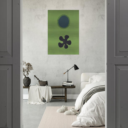 Green Ground--Black Form - 1966 - Adolph Gottlieb Brushed Aluminum Print - 70x100 cm / 28x40 inches | Adolph Gottlieb Aluminum Print | Adolph Gottlieb Prints