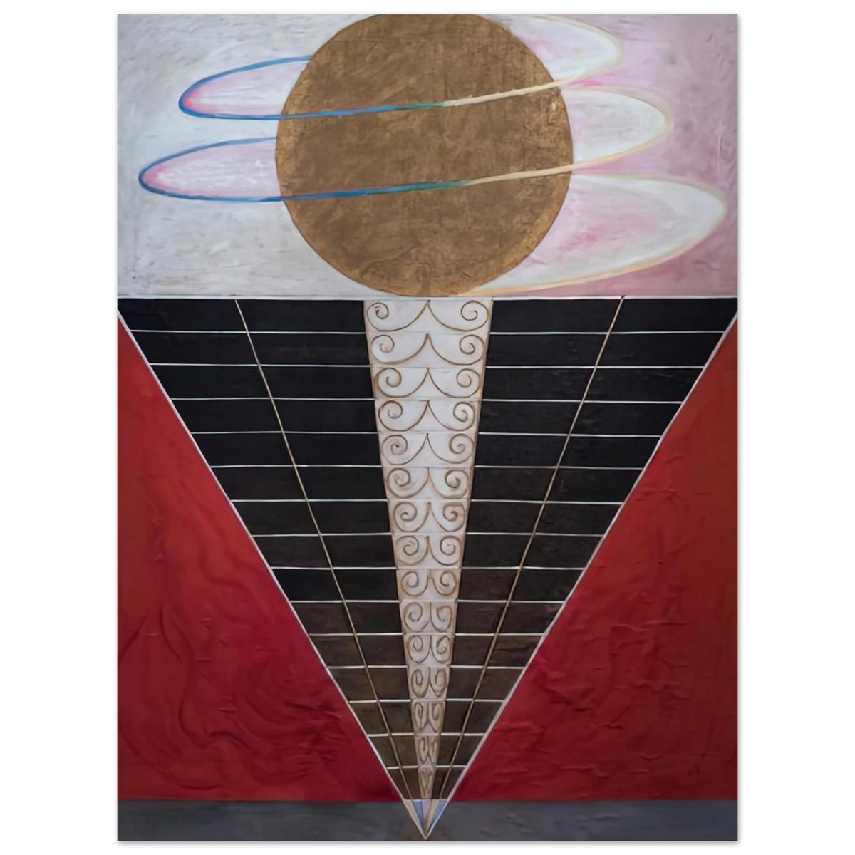 Hilma af Klint - ALTARPIECE NO 2 1915 Wall art - 28x43  cm / XL (11x17 inches) - Premium Wooden Framed Poster With Fine Art Paper-canvas - White frame