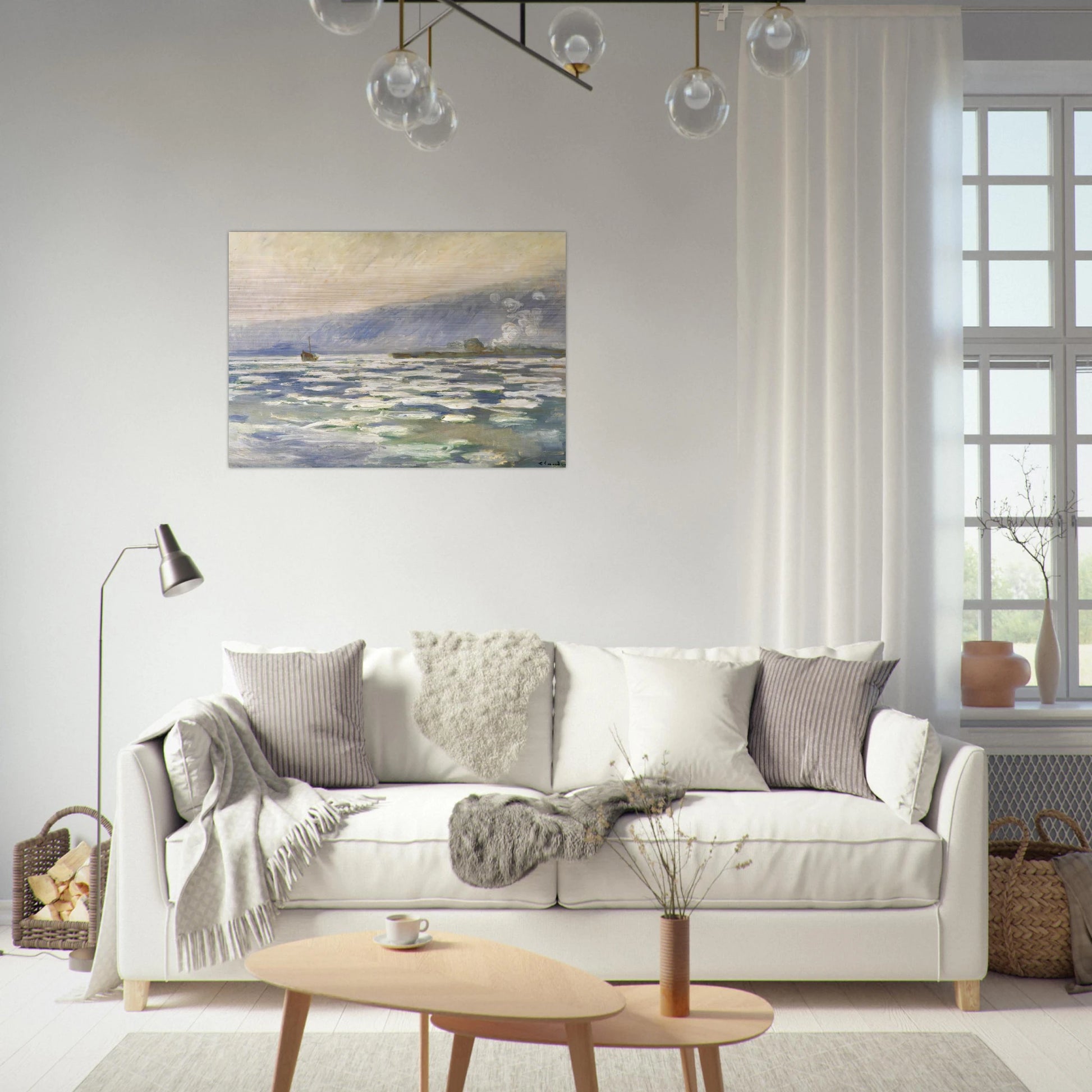 Ice, Lock Port Villez - claude monet Brushed Aluminum Print - 70x100 cm / 28x40 inches | claude monet Aluminum Print | claude monet Prints