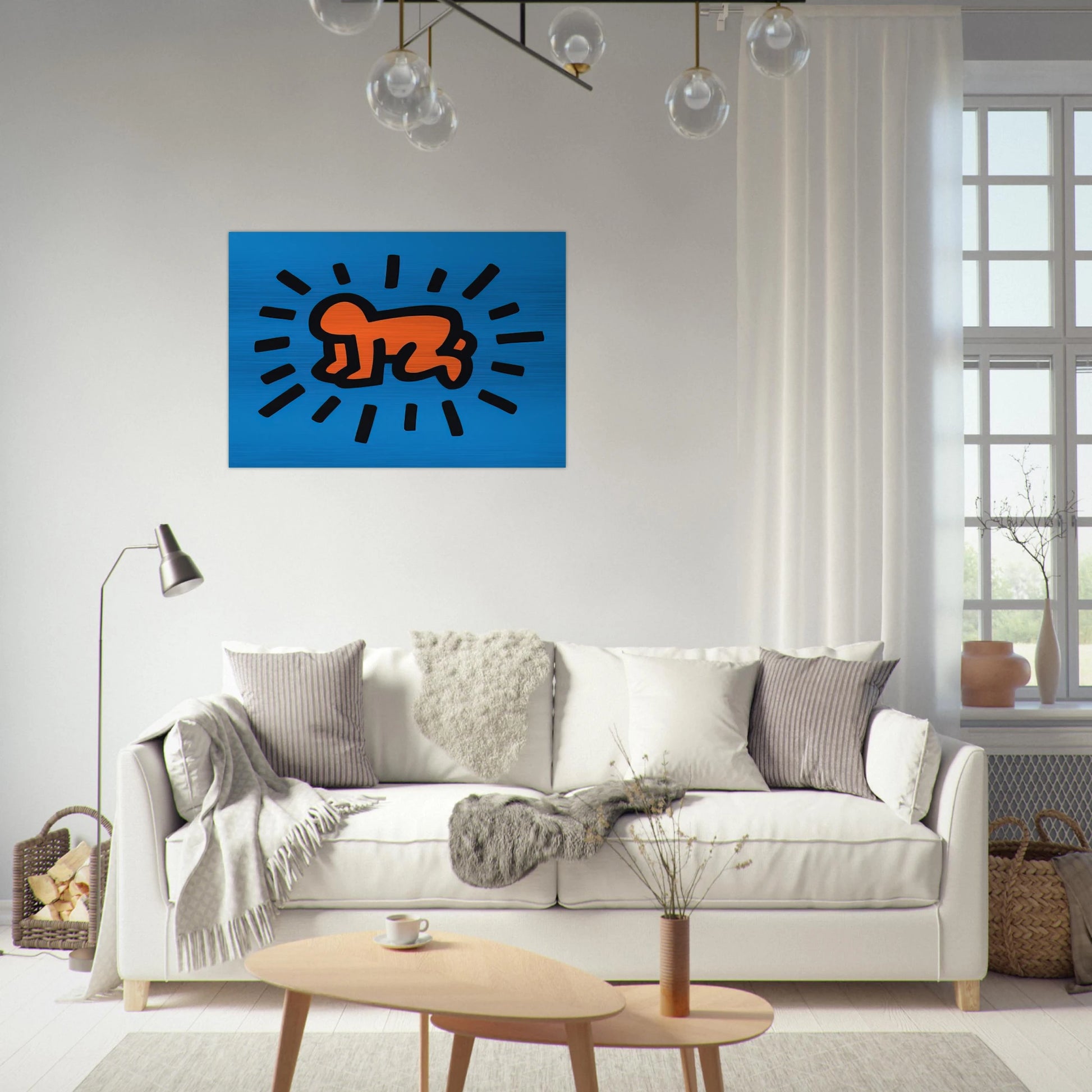 RADIANT BABY FROM ICONS SERIES 1990 - Keith Haring Brushed Aluminum Print - 70x100 cm / 28x40 inches | Keith Haring Aluminum Print | Keith Haring Prints