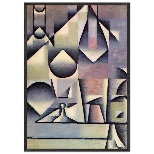 BOTTLE AND PITCHER - Juan Gris 70x100 cm / 28x40 inches Framed Art Print – Black Wooden Frame